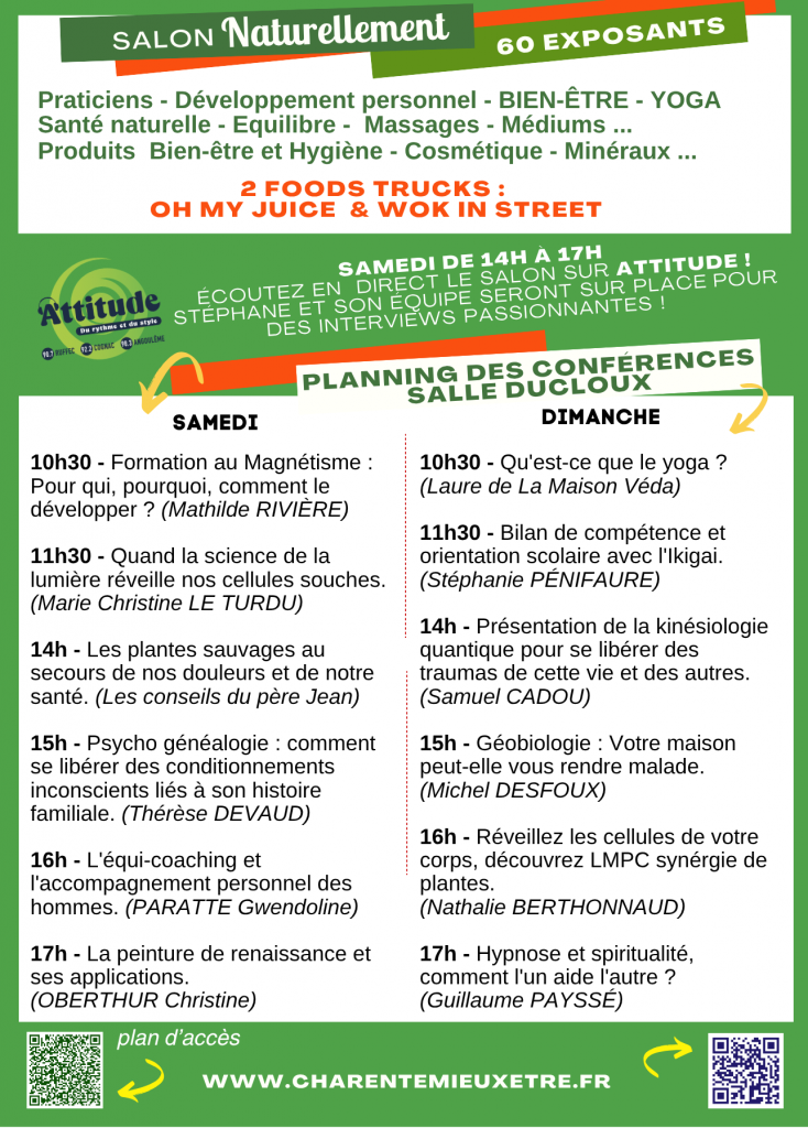 19&egrave;me SALON NATURELLEMENT de St YRIEIX sur CHARENTE _ 25 & 26 AVRIL 2026